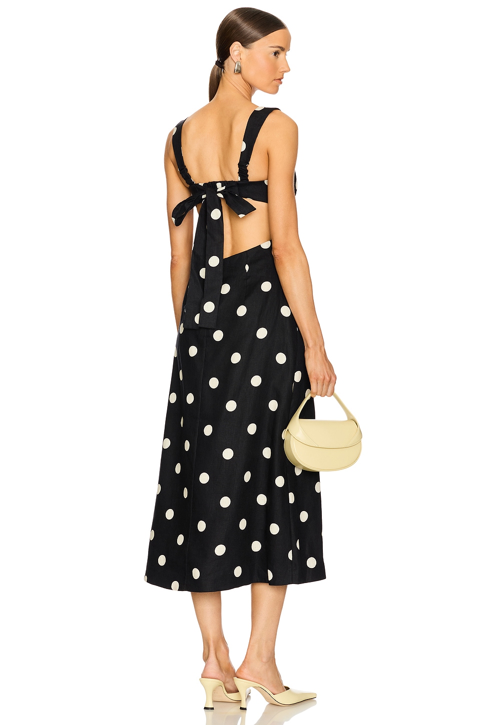 【Zimmermann】CRUSH EMBELLISHED MIDI グラフィック ミディ Zimmermann Crush Midi Dress in Black & Cream Dot | REVOLVE