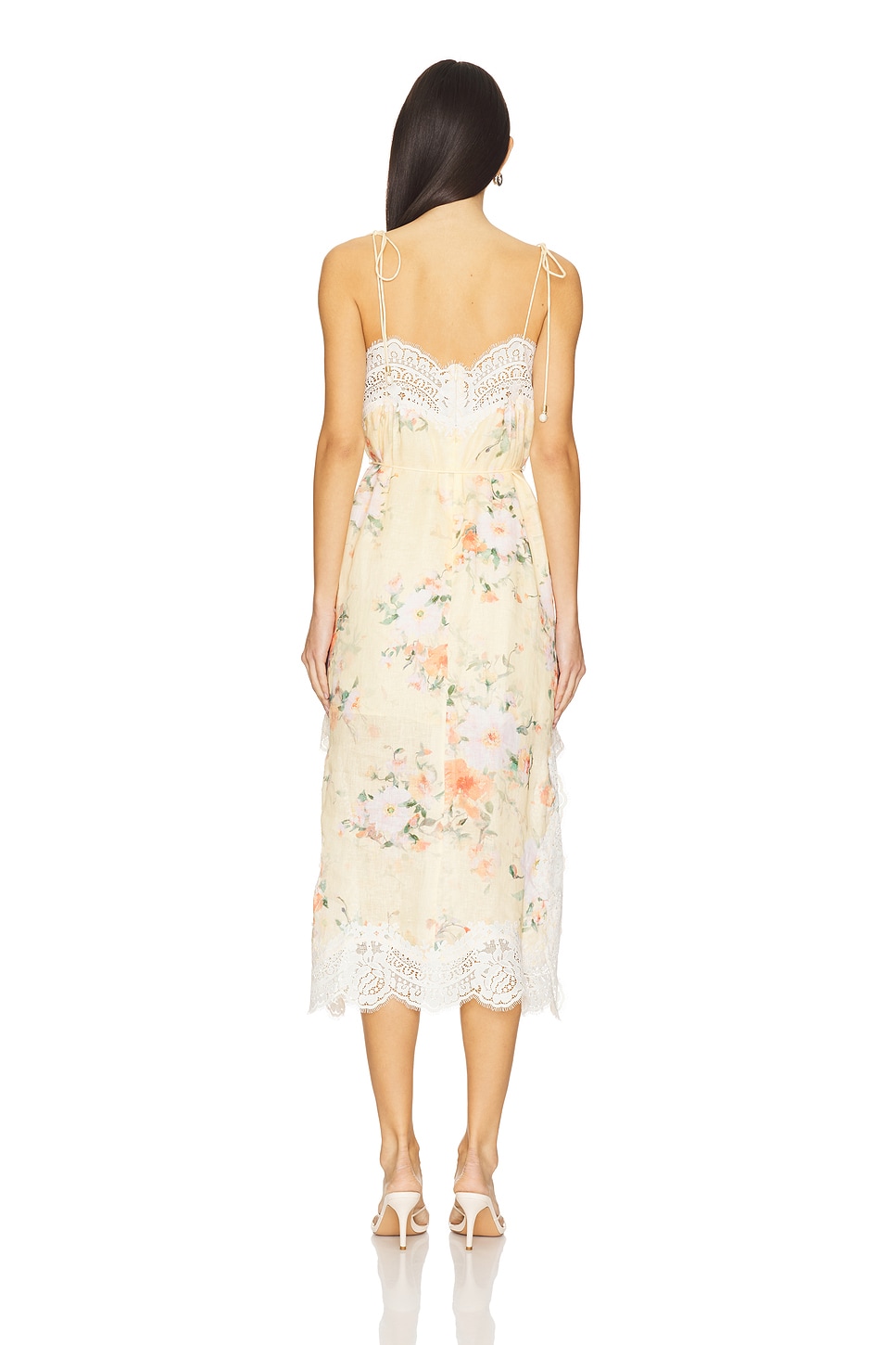 Zimmermann Everley Lace Trim Slip Dress in Yellow