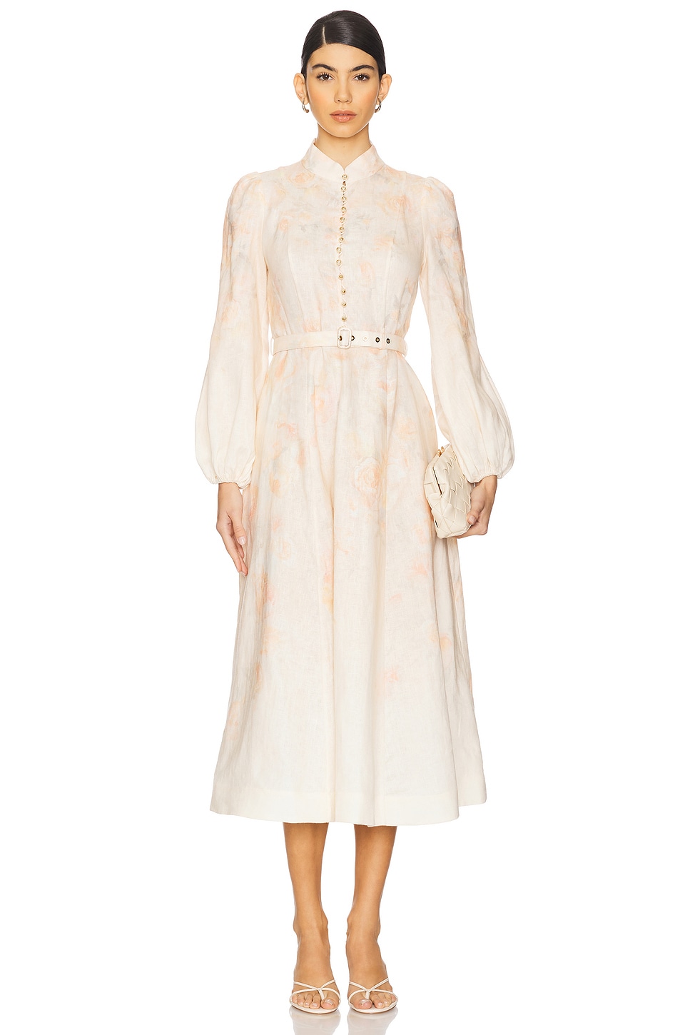 Zimmermann Crush Buttoned Midi Dress in Ciara Floral | REVOLVE