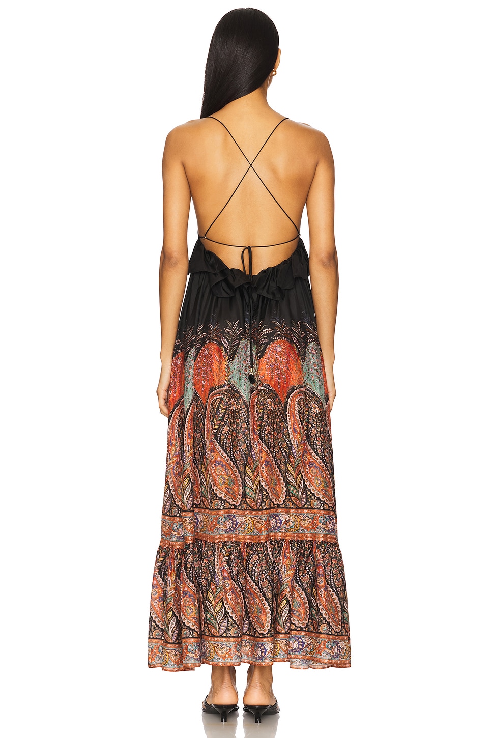 Zimmermann Rhiannon Ruffle Maxi Dress in Black Paisley | REVOLVE