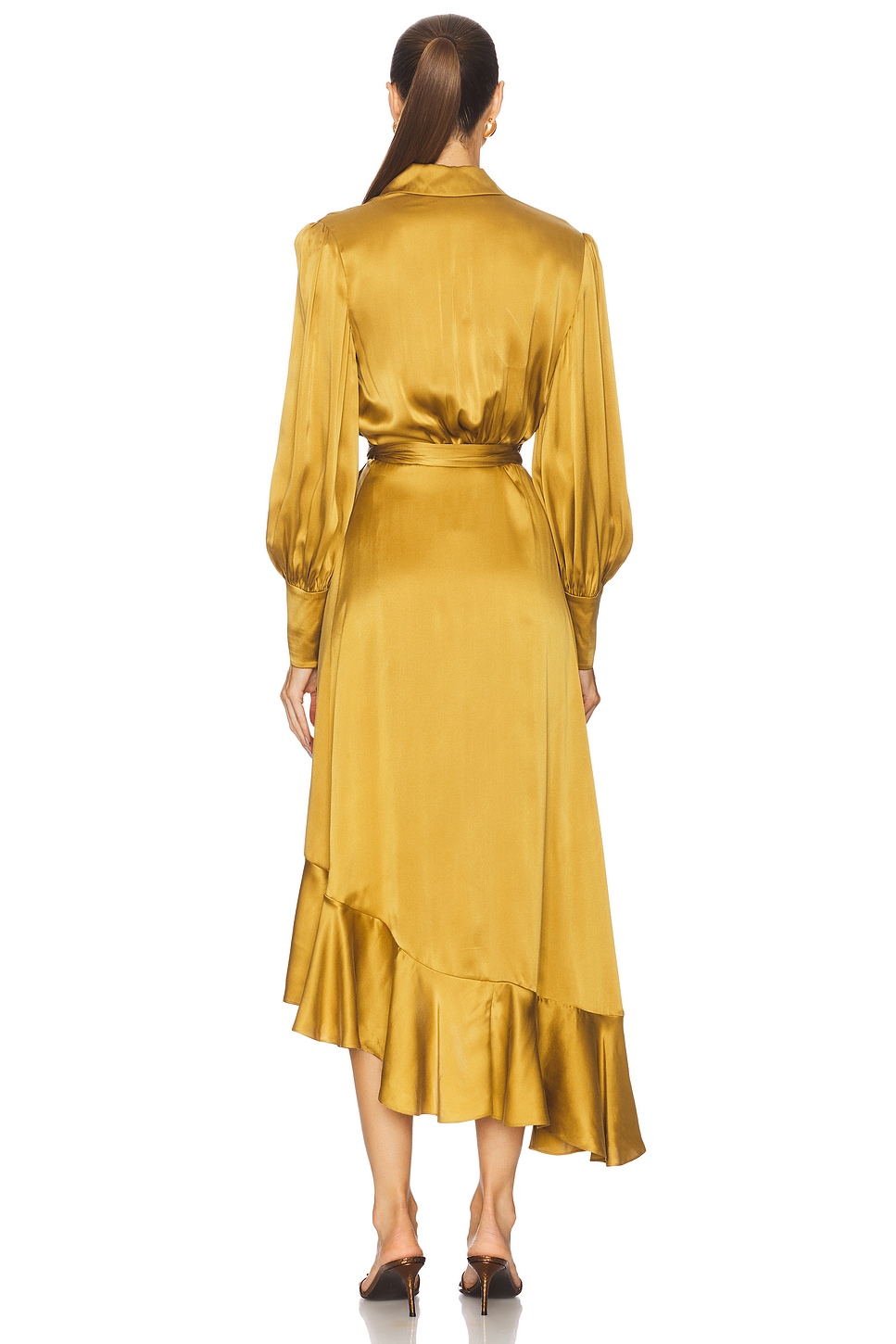 Silk Wrap Midi Dress