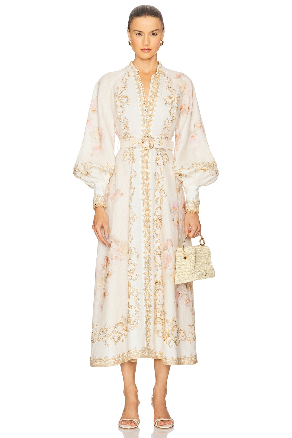 ZIMMERMANN DAWNING BUTTONED MIDI DRESS Zimmermann Luminosity