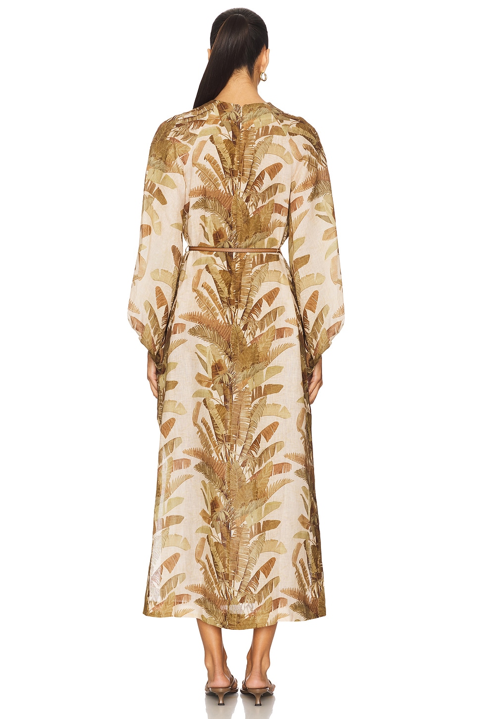 ワンピース ZIMMERMANN FLORAL ASCENSION NECKLINE MIDI DRESS Zimmermann Ascension Midi Dress in Green Palm | REVOLVE