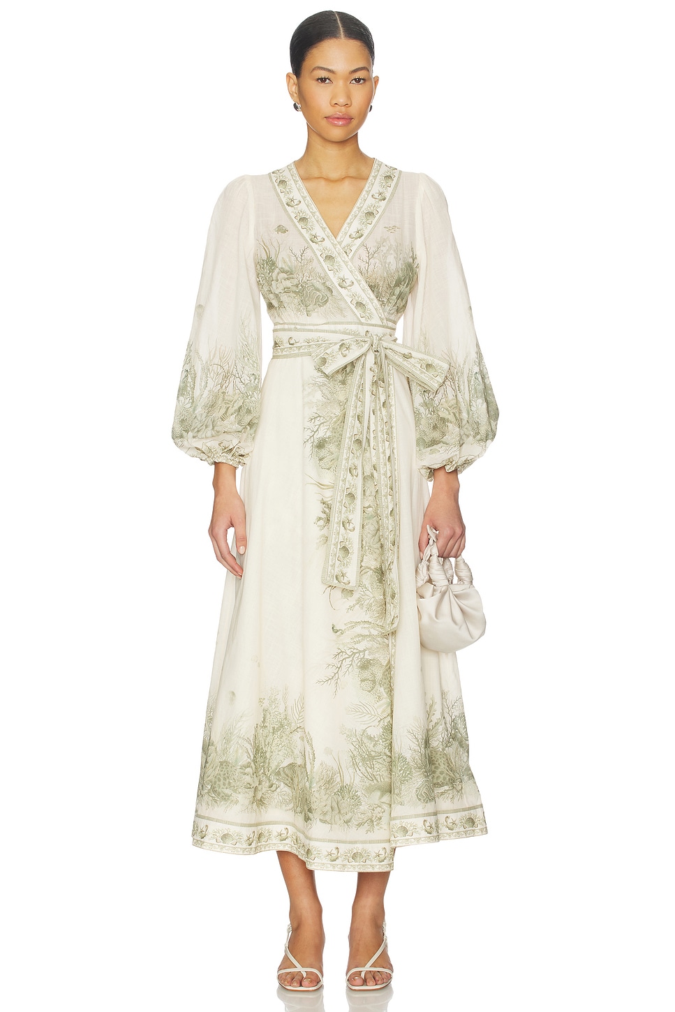 Zimmermann Wanderlust Wrap Midi Dress in Khaki Toile | REVOLVE Zimmermann Wanderlust Wrap Midi Dress in Khaki Toile | REVOLVE
