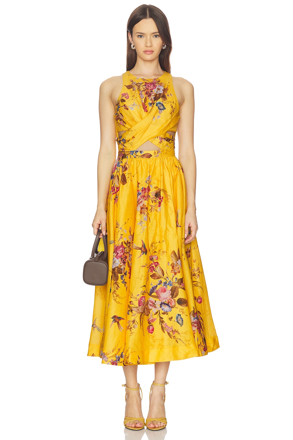princess polly baby blue dress Zimmermann Patience Midi Dress in Mustard Floral