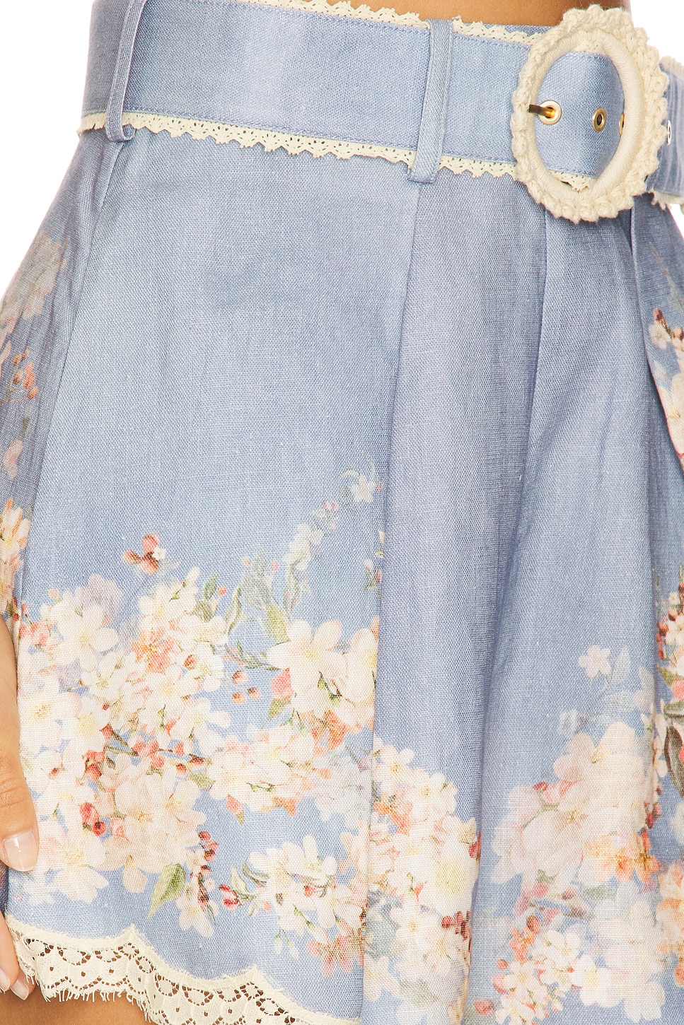 ショートパンツ Zimmermann Cascadian Tuck Light Blue Ramie Shorts Zimmermann Cascadian Tuck Light Blue Ramie Shorts | THE LIST
