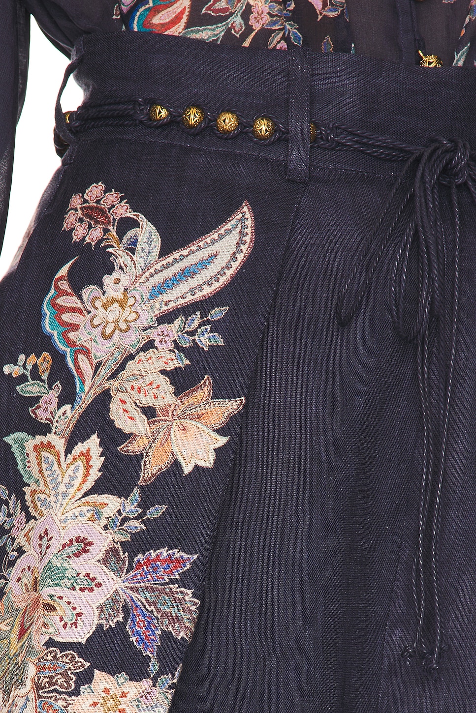 パンツ ZIMMERMANN Rhiannon Tuck linen Short Navy Multi Paisley Rhiannon Tuck Short Navy Multi Paisley Online | Zimmermann