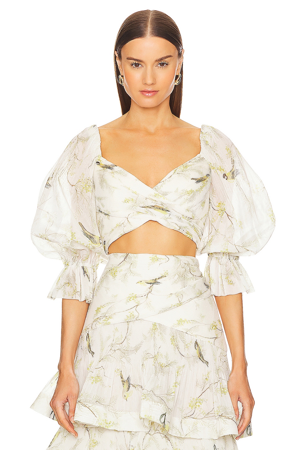 Zimmermann Pleated Bodice in Acacia Birds | REVOLVE