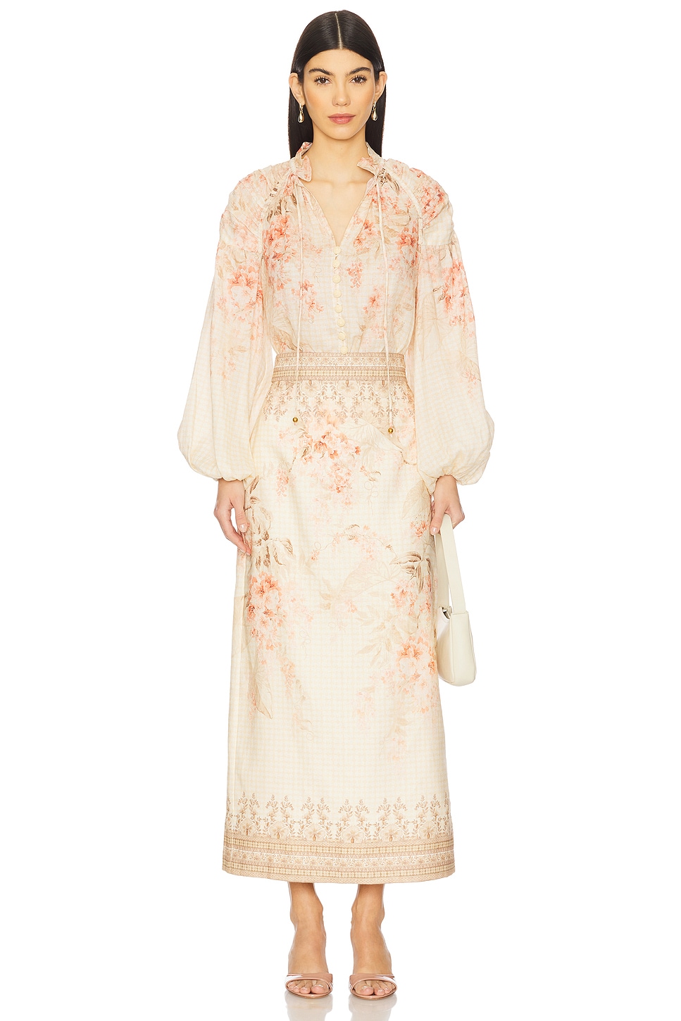 Zimmermann Illuminate Billow Blouse in Coral Floral | REVOLVE