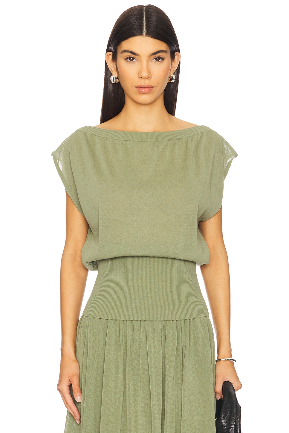 Zimmermann Illuminate Gathered Top in Olive REVOLVE