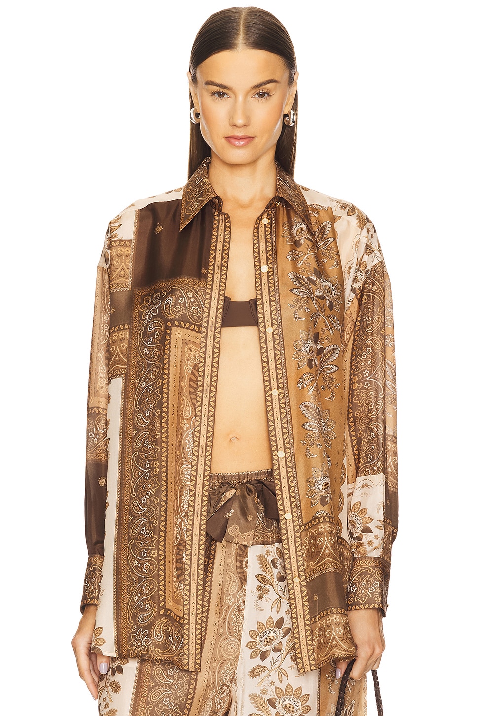 Zimmermann Lucky Manstyle Shirt in Chocolate Bandana | REVOLVE Zimmermann Lucky Manstyle Shirt in Chocolate Bandana | REVOLVE