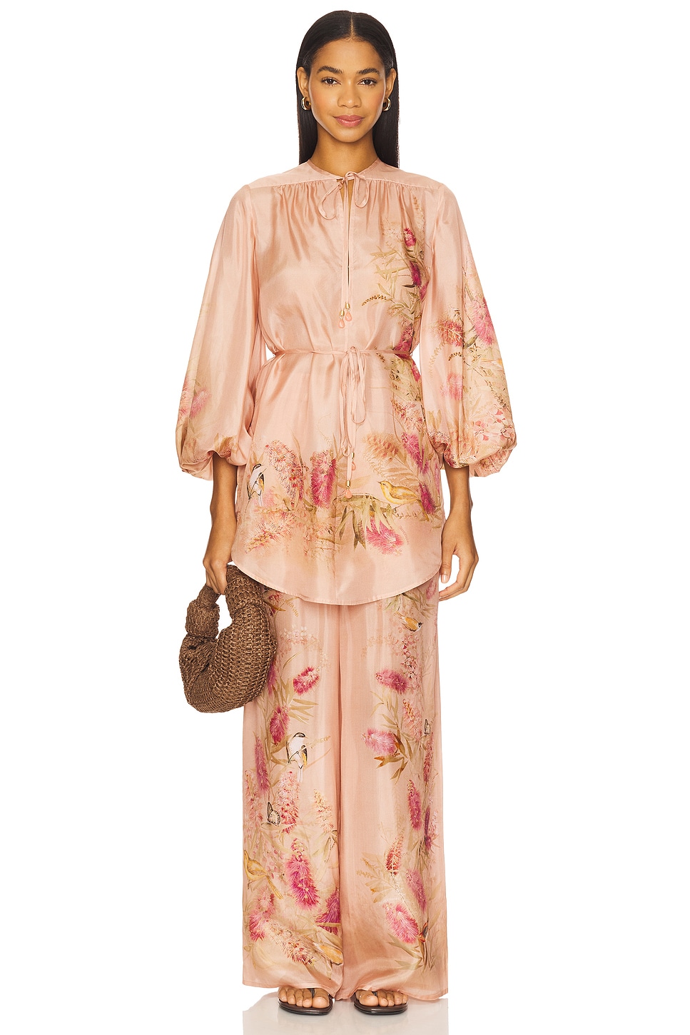Zimmermann Cascadian Tunic Top in Pink Botanical Floral | REVOLVE