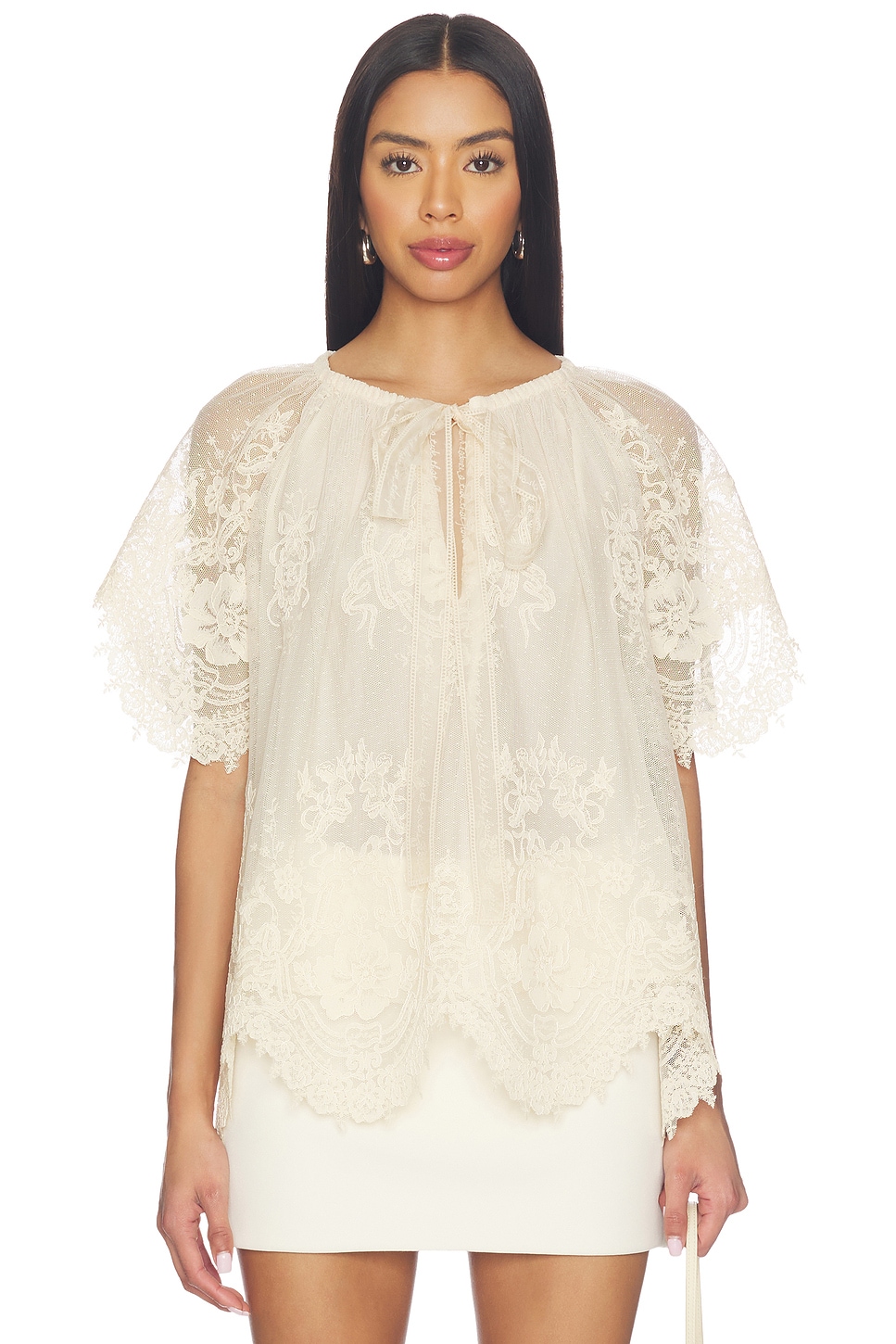 Luna Lace Flutter Blouse - thumbnail 2