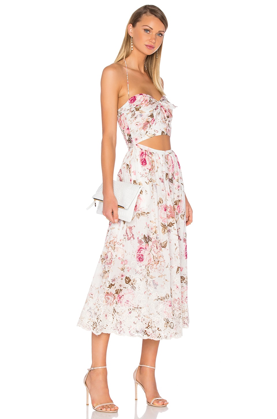 Zimmermann Eden Embroidered Tie Maxi Dress in Floral Embroidery | REVOLVE