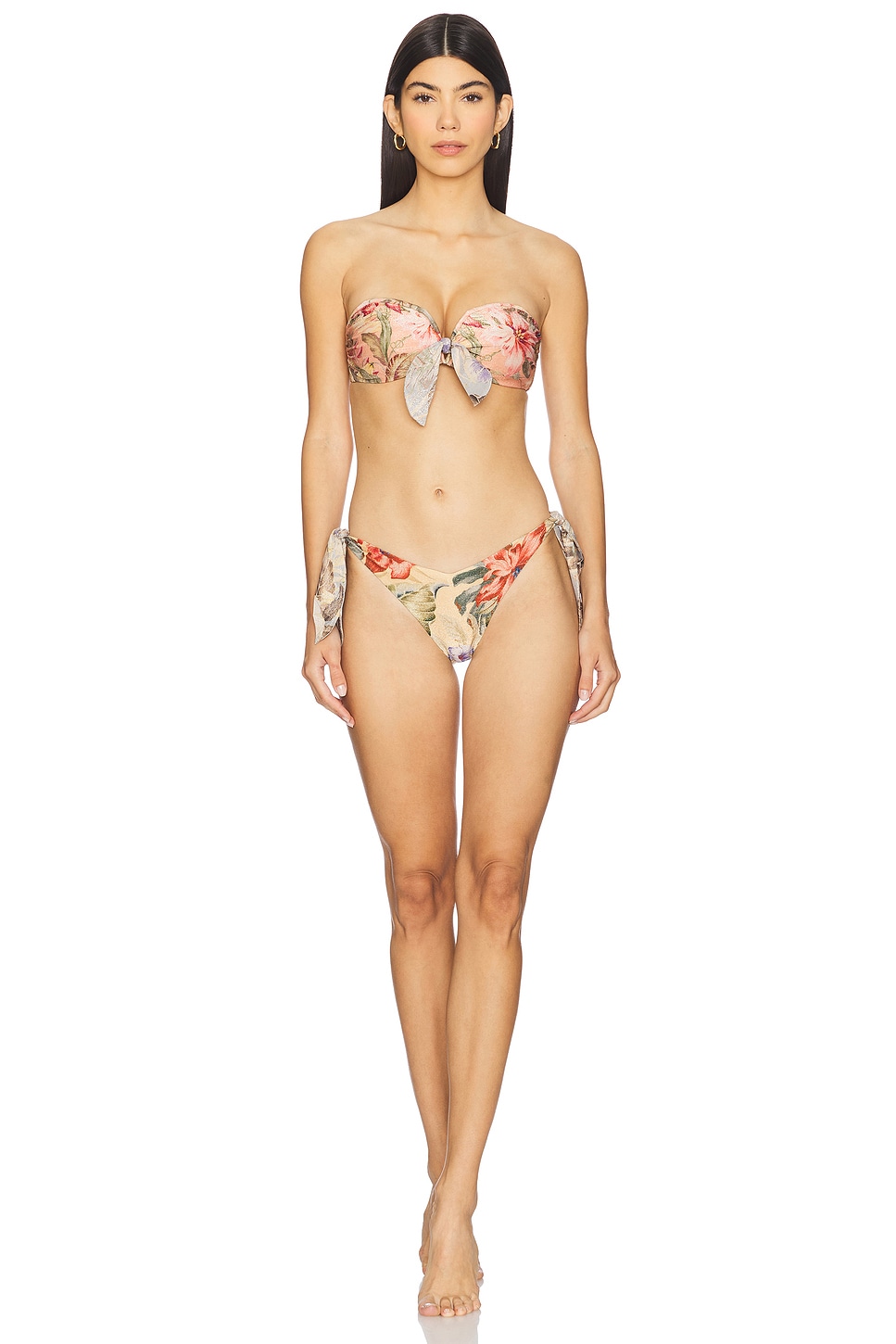 【Zimmermann】Coco bow-detail floral bikini top Coco bow-detail floral bikini top in multicoloured