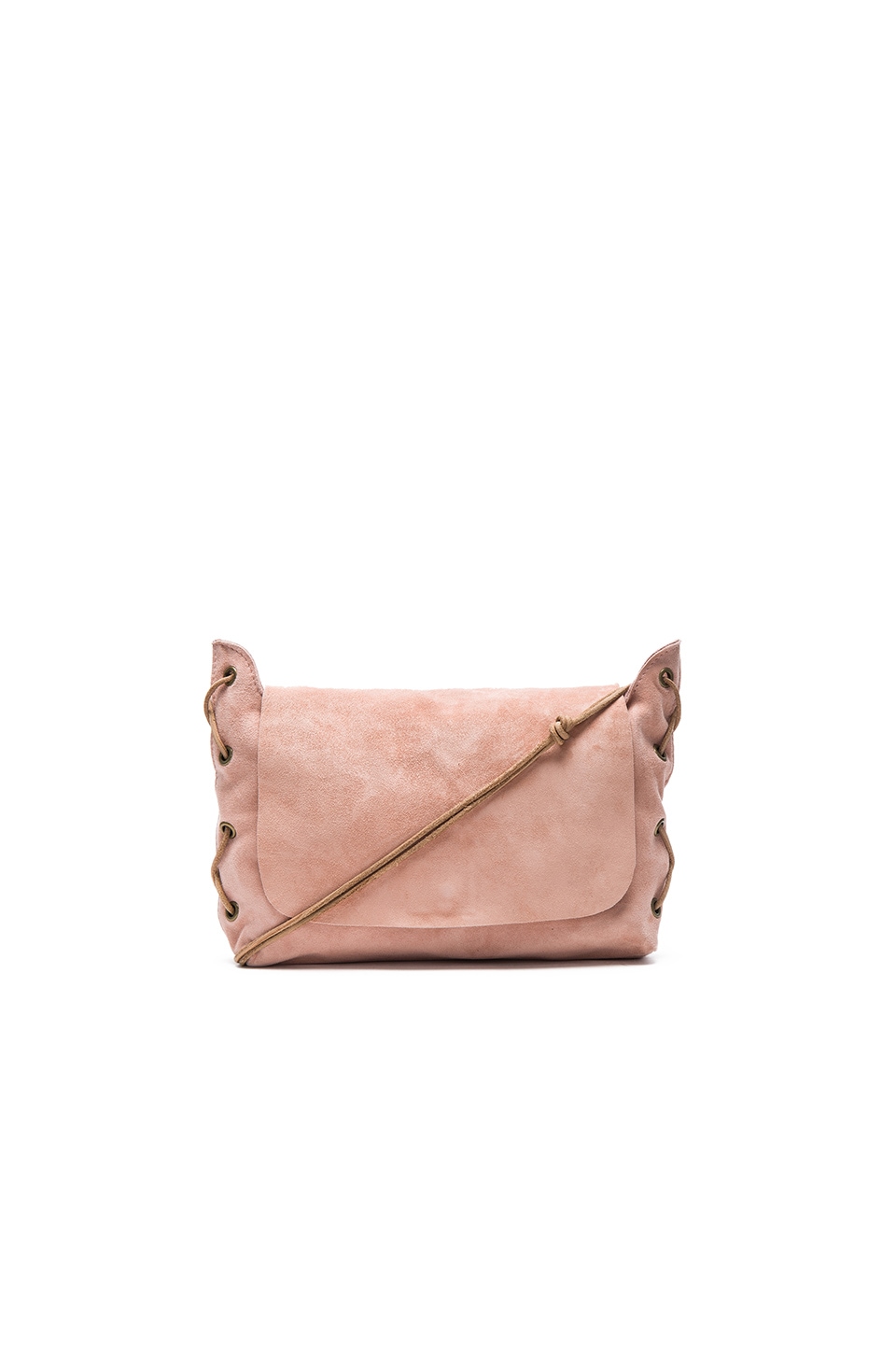 Zimmermann Suede Shoulder Mini Bag In Rose Revolve