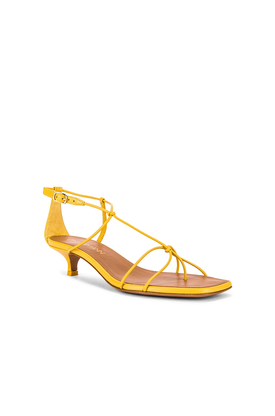 Zimmermann Strappy Kitten Heel Sandal In Daffodil Yellow Revolve