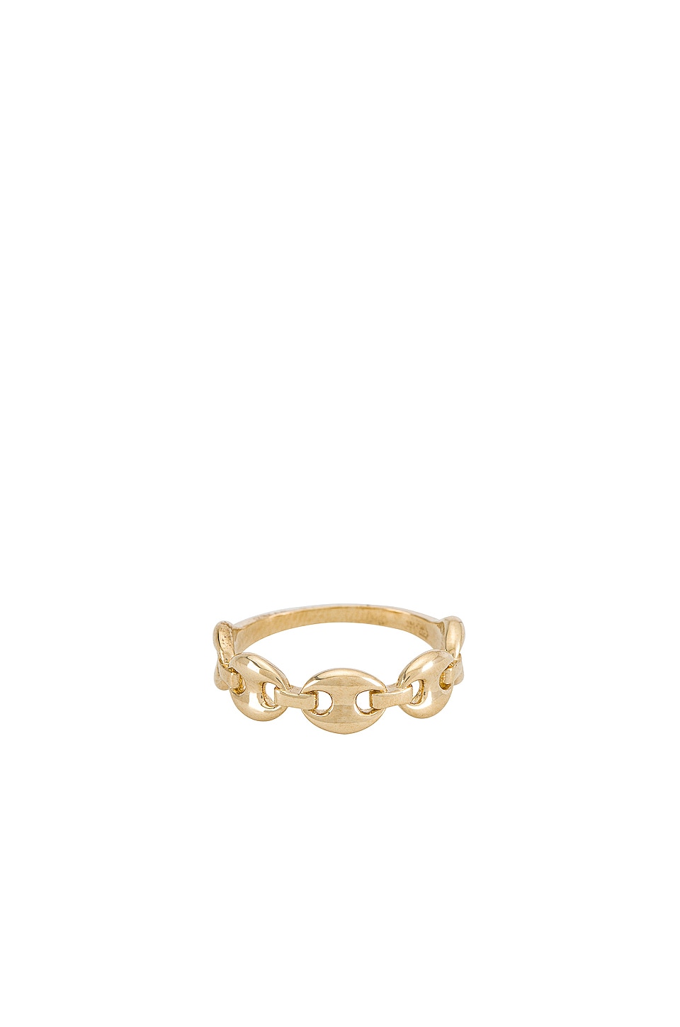 14k Gold Oval Link Chain Ring