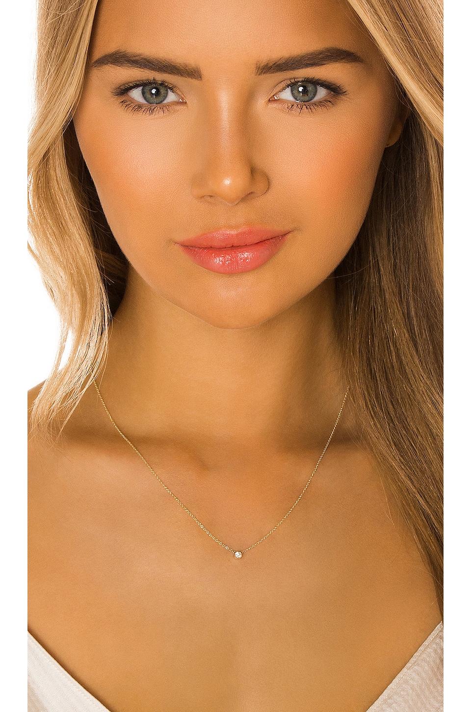 Zoe Lev Small Bezel Diamond Necklace in Gold