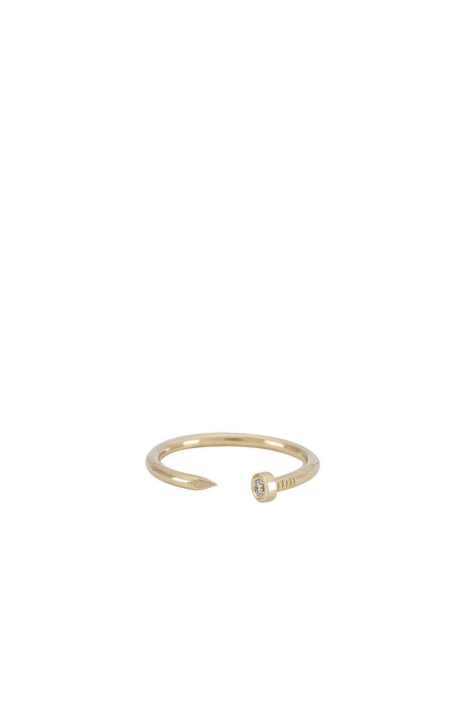 Zoe Lev Diamond Nail Cuff Ring in Gold