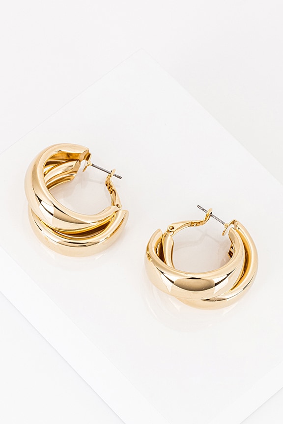 Image 1 of Coupled Hoops in Gold