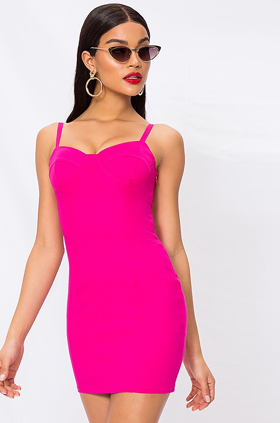 Image 1 of Danica Mini Dress in Hot Pink