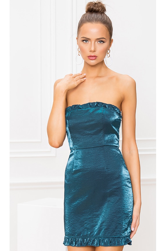 Image 1 of Kimmie Mini Dress in Teal