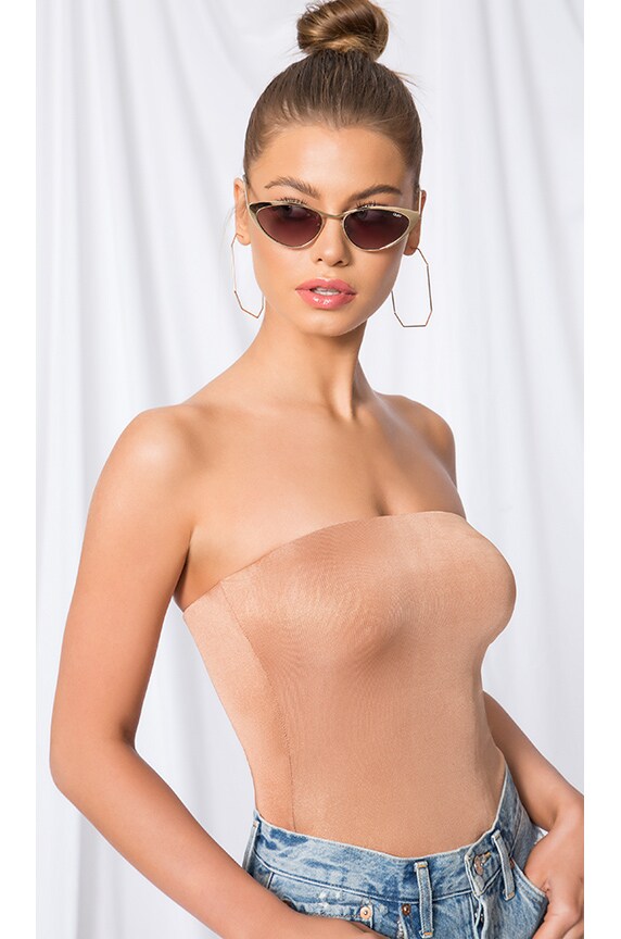 Image 1 of Jezebel Sparkle Bodysuit in Rose Gold