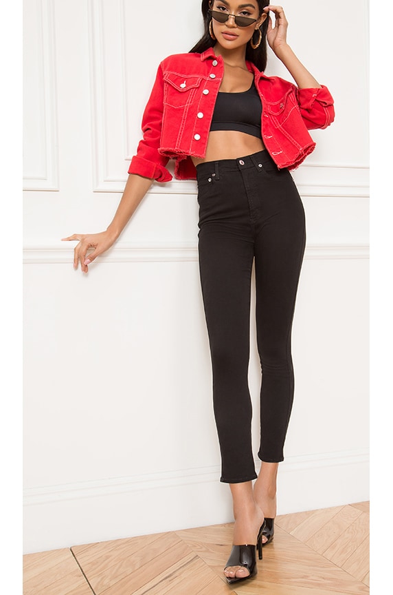 Image 1 of Roxanne Super High Rise Skinny in Jet