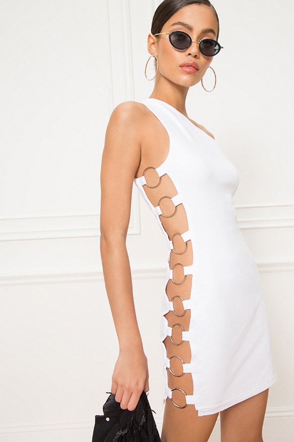 Image 1 of Stacie Side O Ring Bodycon in Ivory