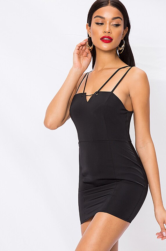Image 1 of Evelynn Double Strap Dress in Black