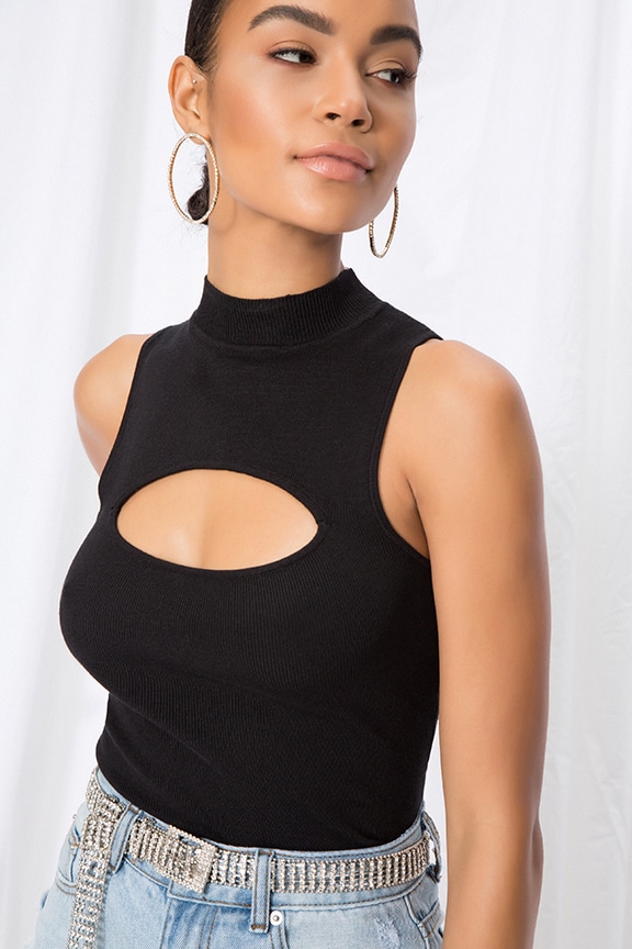 Image 1 of Joseline Cut Out Top in Black