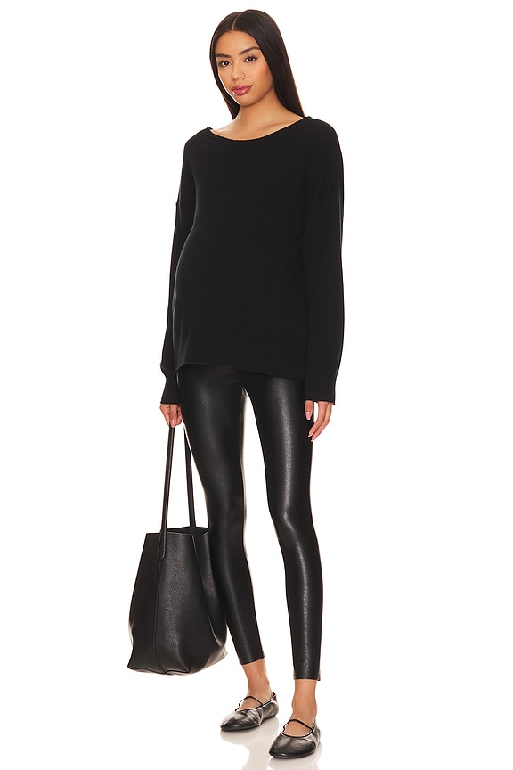 Commando Faux Leather Maternity Legging In Black