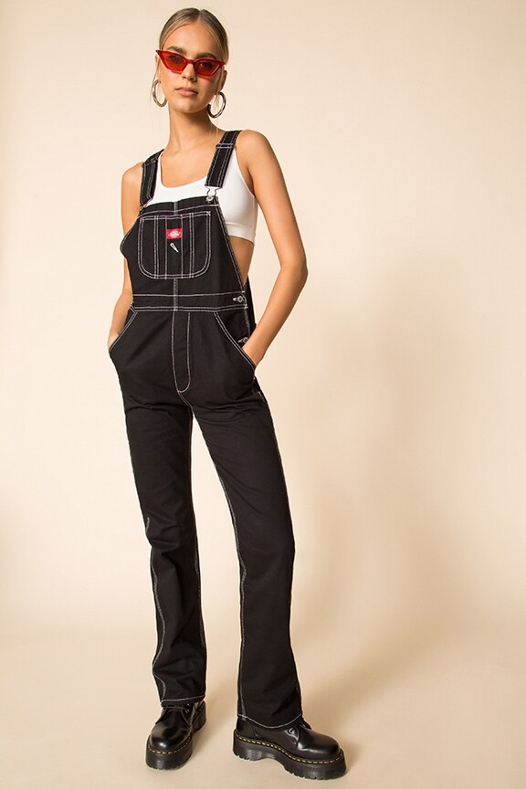 Image 1 of Relaxed Straight Leg Overall in Black