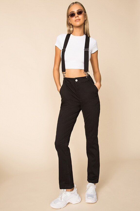 Image 1 of Relaxed Self Suspender Pant in Black