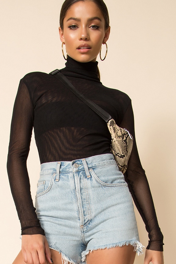Image 1 of Double Layer Mesh Top in Black