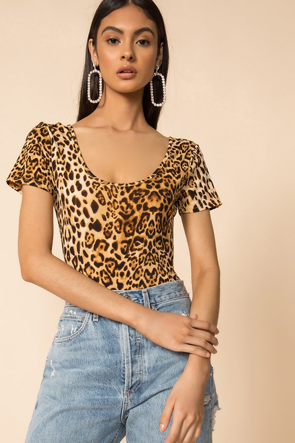 Image 1 of Animal Print Bodysuit in Leopard Print