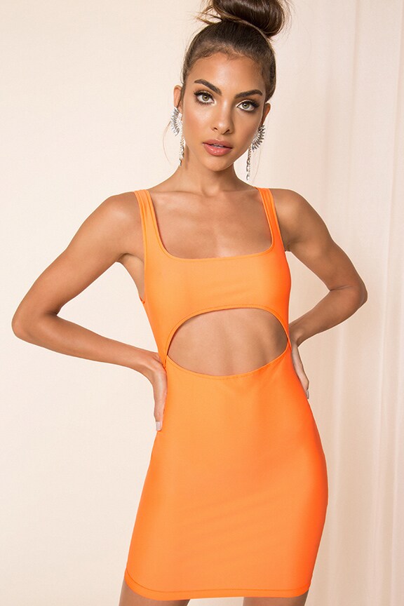 Image 1 of Hulana Dress in Fluro Orange