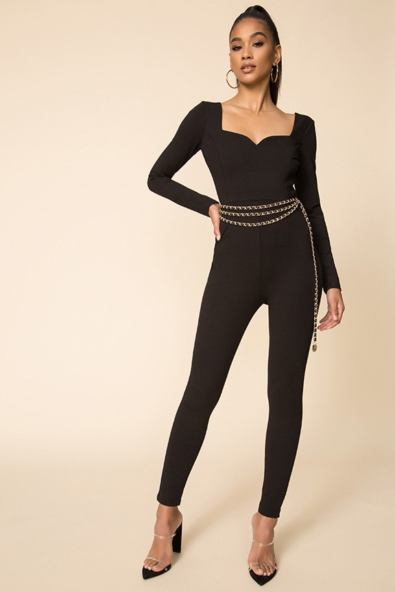 Image 1 of Doni Sweetheart Catsuit in Black