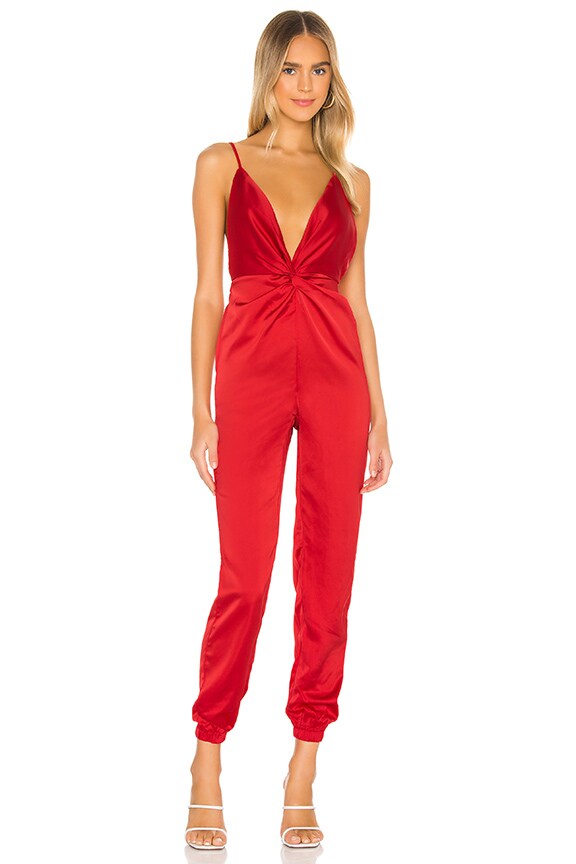Image 1 of Hawthorne Twist Front Jumpsuit in Red
