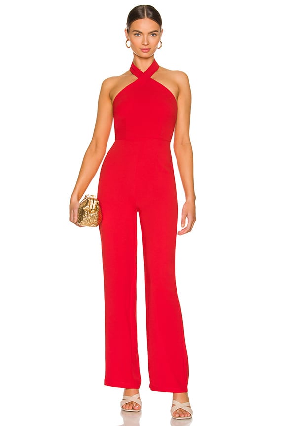 Image 1 of Laurien Cross Front Jumpsuit in Red