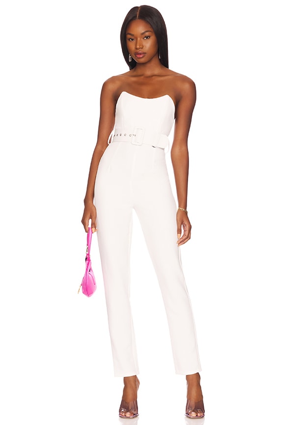 Image 1 of Naomi Belted Jumpsuit in White