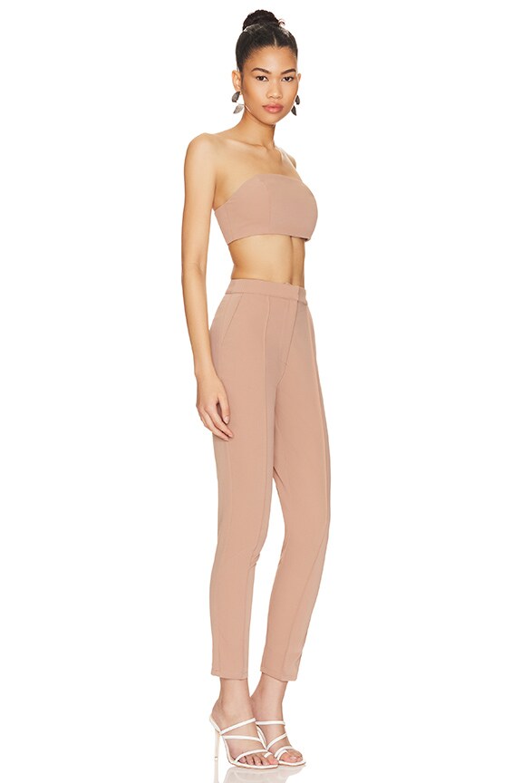 Superdown Remy Bandeau Pant Set In Nude