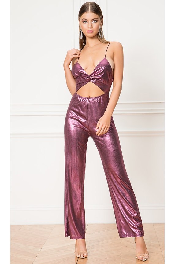 Image 1 of Emerson Twist Front Jumpsuit in Pink