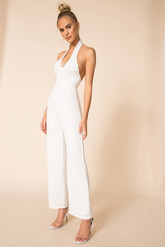 Image 1 of Jess Halter Jumpsuit in White