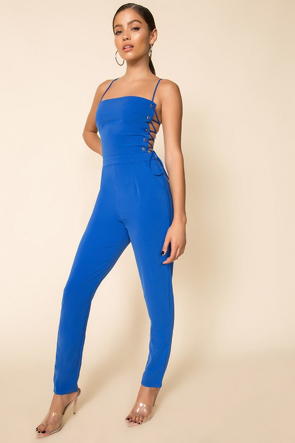 Image 1 of Kathleen Strappy Jumpsuit in Cobalt