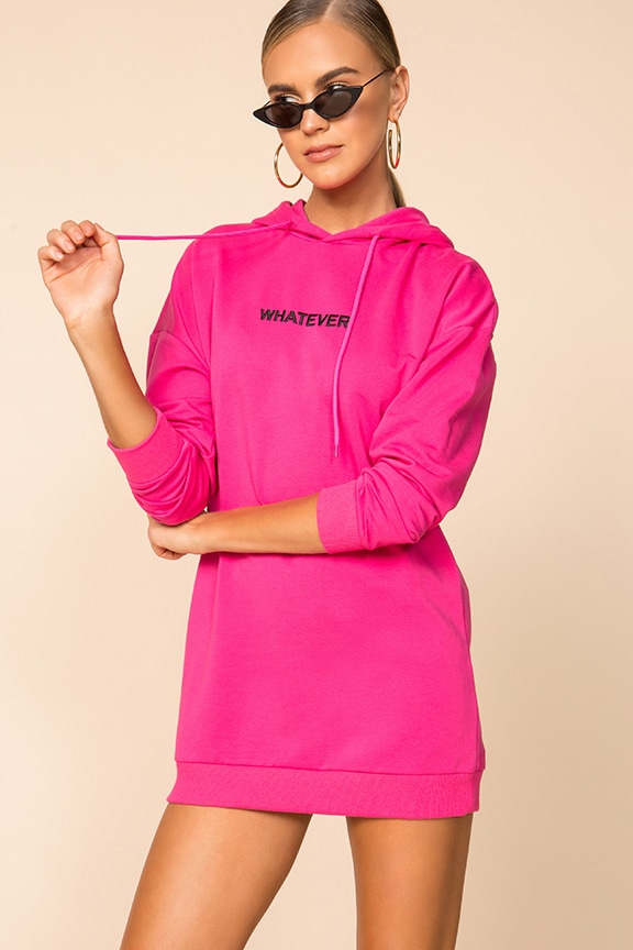 Image 1 of Karina Sweatshirt Dress in Hot Pink