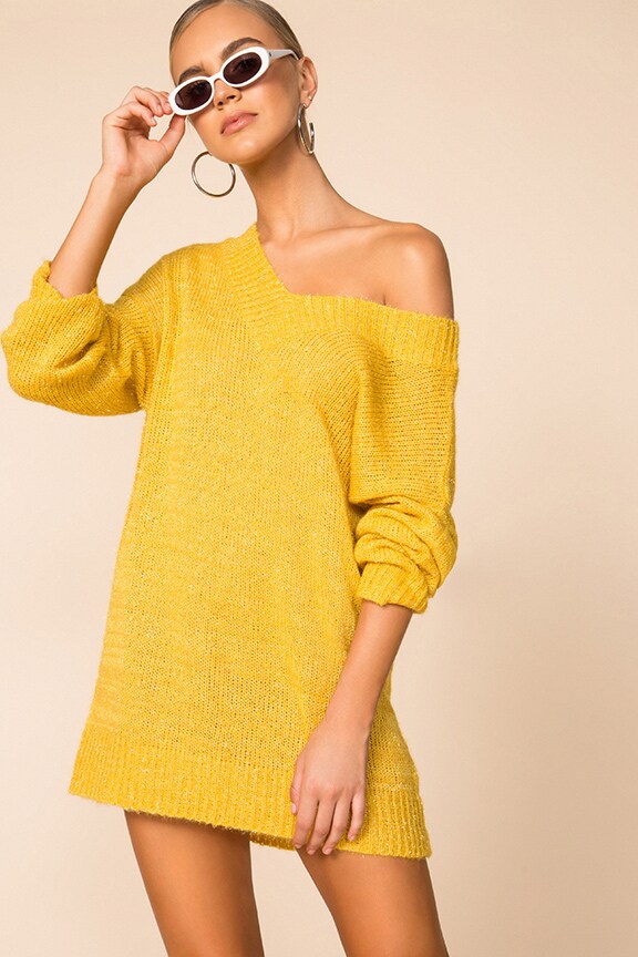 Image 1 of Noura Sweater Dress in Marigold