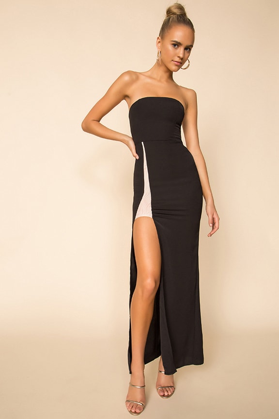 Image 1 of Shellie Strapless Gown in Black