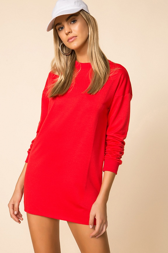 Image 1 of Cindy Tee Dress in Red